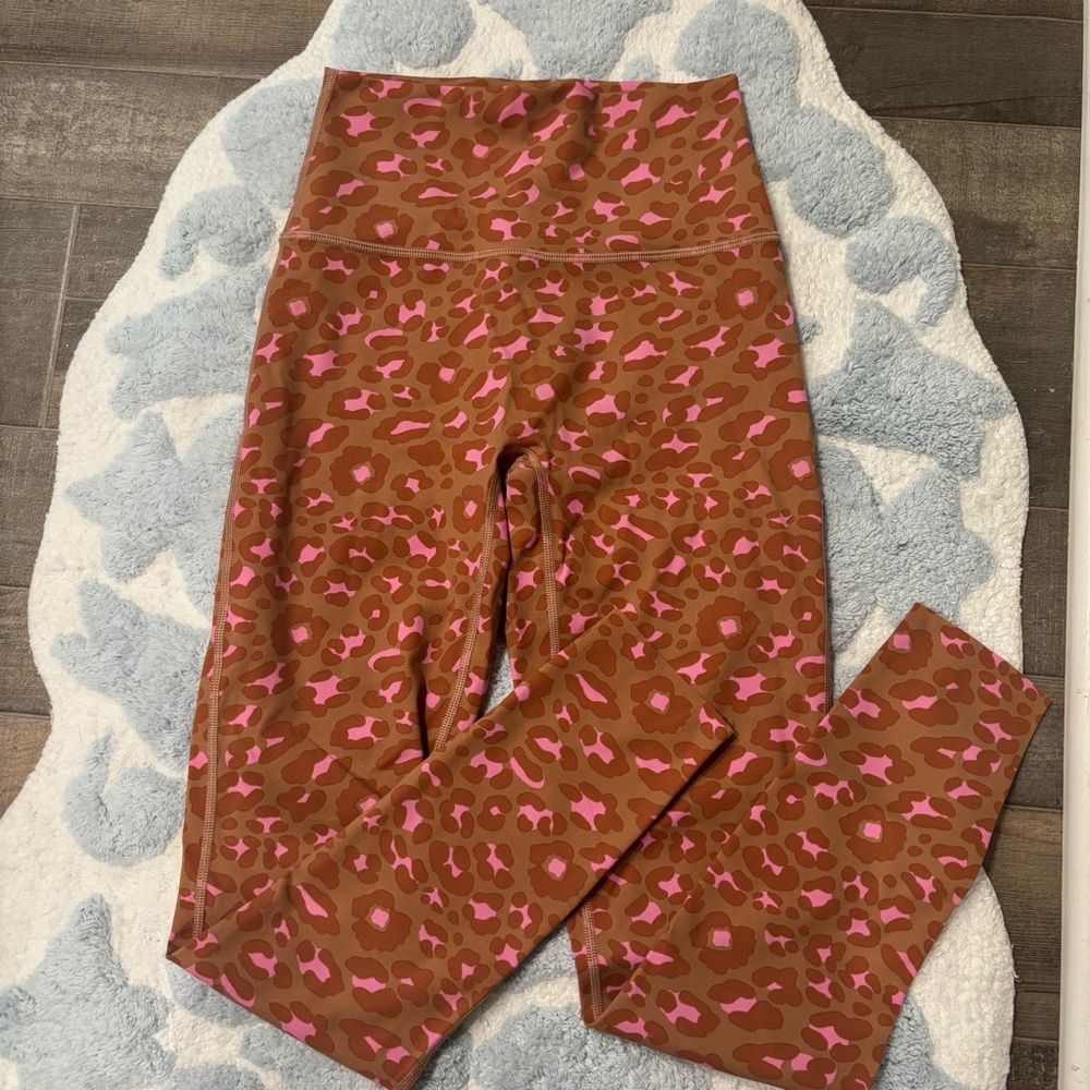 Brown and Pink Leopard Print Leggings Aerie